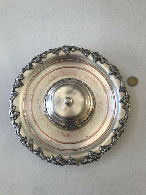 VINTAGE!! SERANCO-SP.ONC LARGE SNACK PLATTER WITH CHEESE DISH - MAGNIFICENT DETAILED!!!