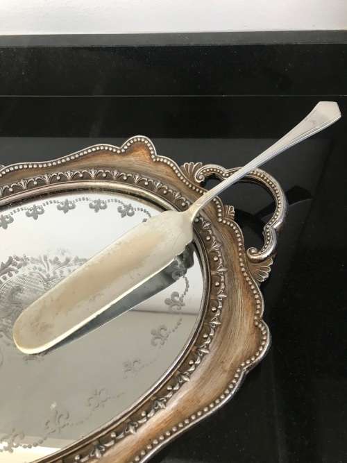 VINTAGE/ANITQUE POST 1940 J.S#S WESTFIELD PLATE SHEFFIELD ENGLAND LARGE LONG SERVER CAKE/PASTRY/FISH