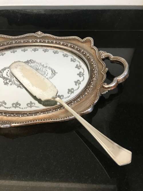 VINTAGE/ANITQUE POST 1940 J.S#S WESTFIELD PLATE SHEFFIELD ENGLAND LARGE LONG SERVER CAKE/PASTRY/FISH