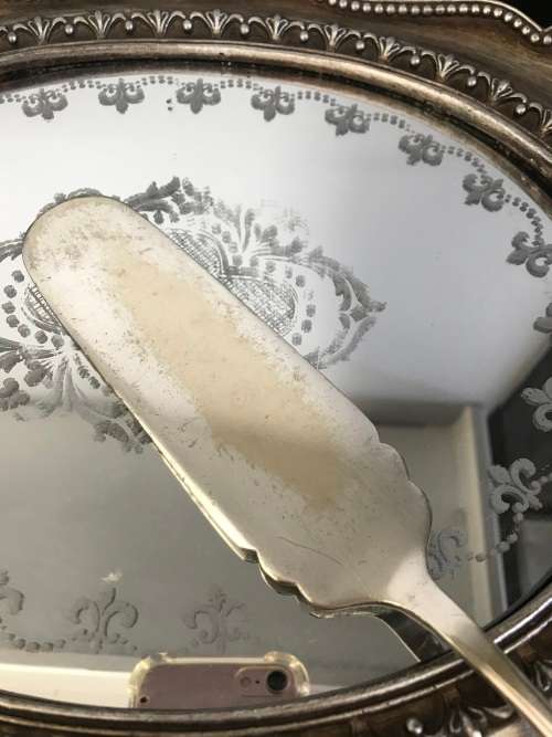 VINTAGE/ANITQUE POST 1940 J.S#S WESTFIELD PLATE SHEFFIELD ENGLAND LARGE LONG SERVER CAKE/PASTRY/FISH