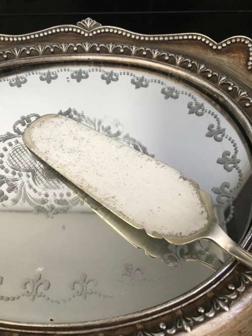 VINTAGE/ANITQUE POST 1940 J.S#S WESTFIELD PLATE SHEFFIELD ENGLAND LARGE LONG SERVER CAKE/PASTRY/FISH