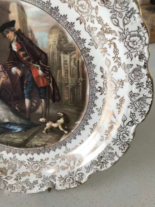 OLD FOLEY JAMES KENT LTD STAFFORDSHIRE MADE IN ENLAND NR 5224 WALL PLATE QUES OF LONDON SWEET ORANGE