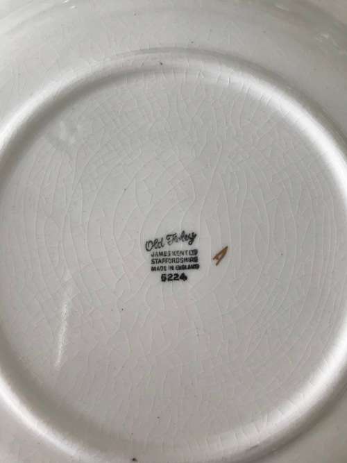 OLD FOLEY JAMES KENT LTD STAFFORDSHIRE MADE IN ENLAND NR 5224 WALL PLATE QUES OF LONDON SWEET ORANGE