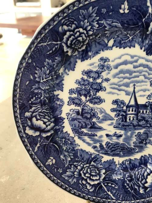 REPLACEMENT/COLLECTORS ITEM - ARABIA FINLAND BLUE AND WHITE PORCELAIN BREAD AND BUTTER/SIDE PLATE