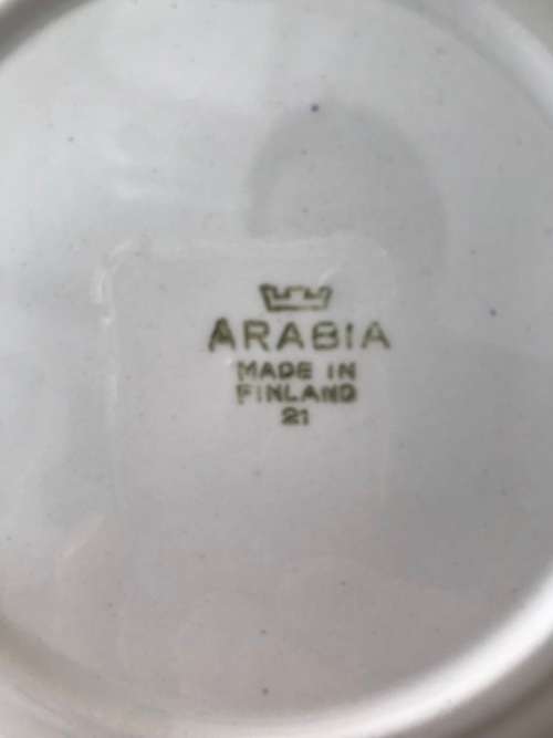 REPLACEMENT/COLLECTORS ITEM - ARABIA FINLAND BLUE AND WHITE PORCELAIN BREAD AND BUTTER/SIDE PLATE