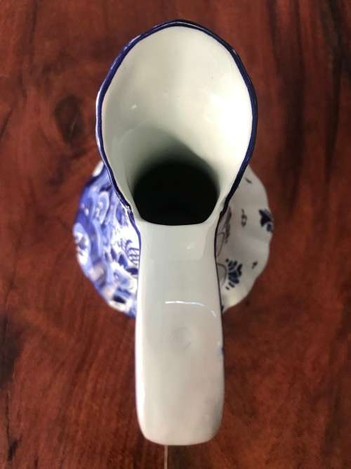 VINTAGE!! RARE DELFT BLUE JUG, MADE IN HOLLAND HAND PAINTED BLUE FLORAL PITCHER