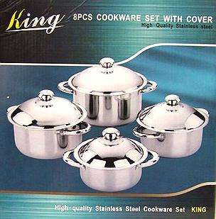 KING *** 8 PIECE COOKWARE SET *** HIGH QUALITY STAINLESS STEEL