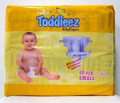 WHOLESALE (BALES) *** TODDLEEZ *** DISPOSABLE BABY DIAPERS *** With Legg Cuffs & Wetness Indicator
