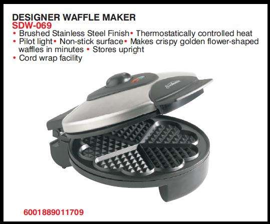 Sunbeam *** DESIGNER WAFFLE MAKER *** Makes crispy golden flower-shaped waffles in minutes