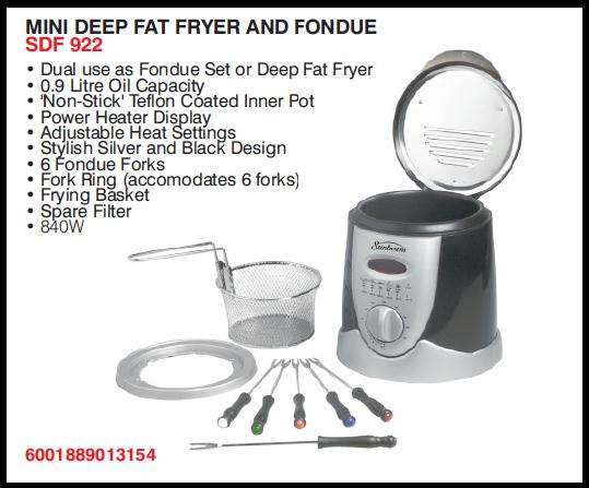 Sunbeam *** MINI DEEP FAT FRYER AND FONDUE *** Dual use as Fondue Set or Deep Fat Fryer