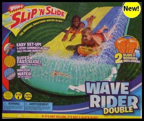 SLIP 'N SLIDE WATER SLIDE *** Wave Rider Double *** Super Fast Water Slide *** Ages 5-12
