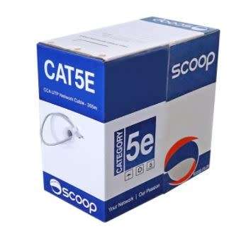 Scoop 305m Box Cat5e CCA Grey UTP Cable