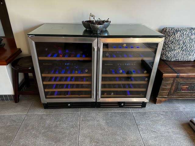 Wine Cooler - 2 x SnoMaster 46 BOTTLE DUAL ZONE WINE COOLERs (VT-46)