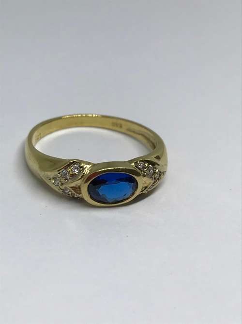 Sapphire & Diamond Gold Ring