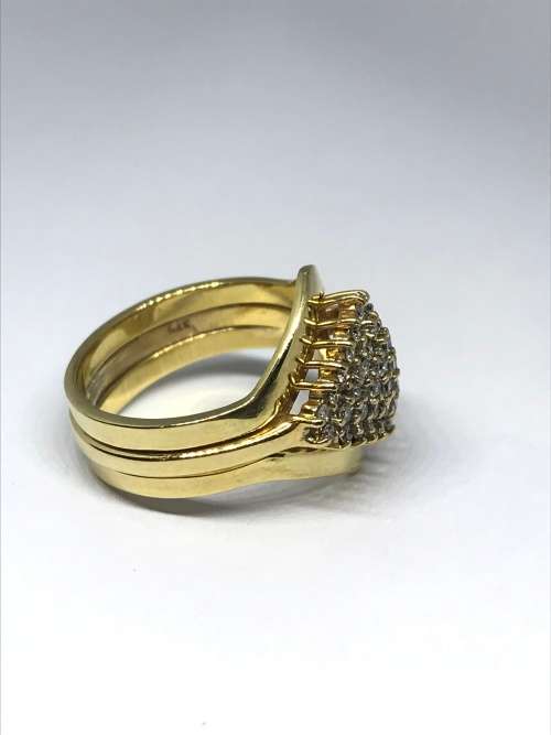Solid Gold Diamond Cluster Ring