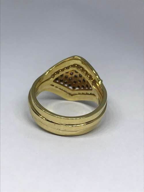 Solid Gold Diamond Cluster Ring