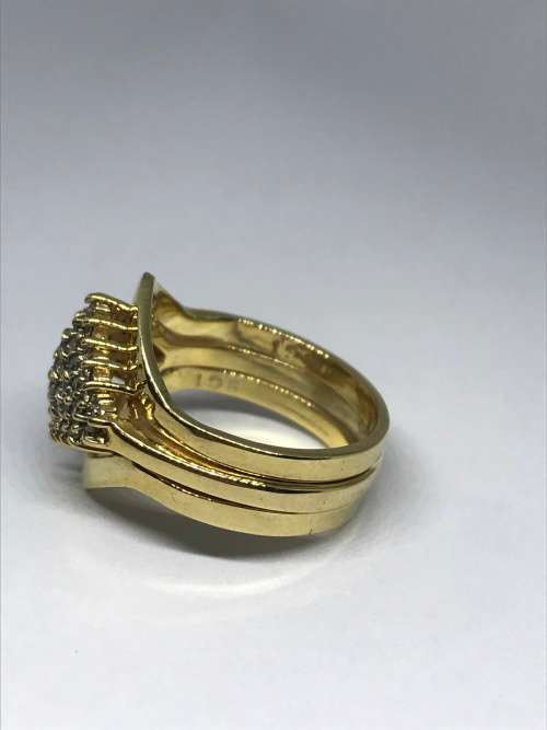 Solid Gold Diamond Cluster Ring
