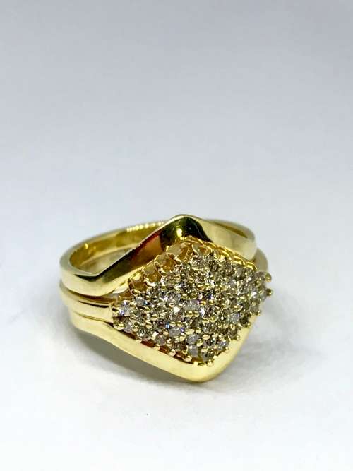 Solid Gold Diamond Cluster Ring