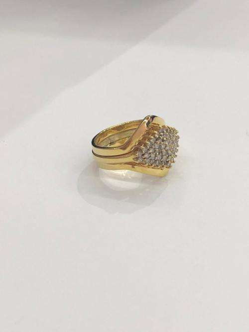 Solid Gold Diamond Cluster Ring