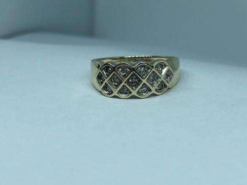 Solid Gold Diamond Basket Ring