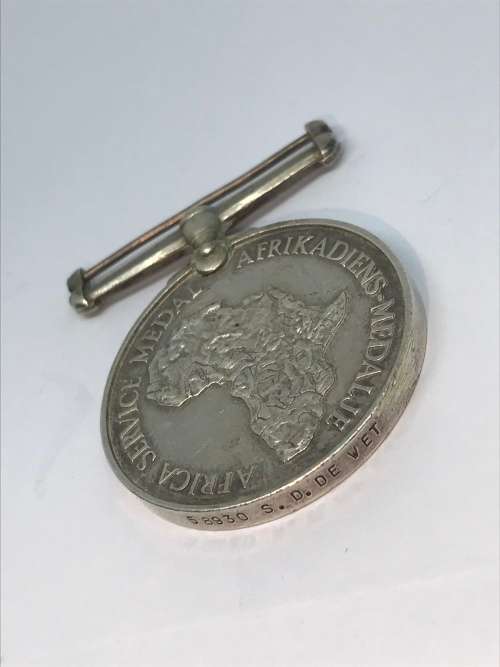 Solid Silver South African SERVICE MEDAL