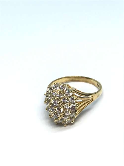 Diamond Lotus Cluster Ring - AMAZING WORKMANSHIP!