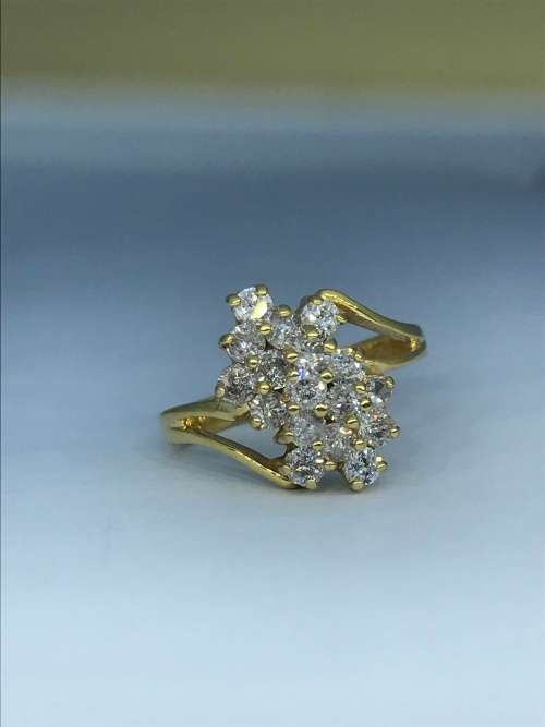 LARGE Diamond Cluster Ring