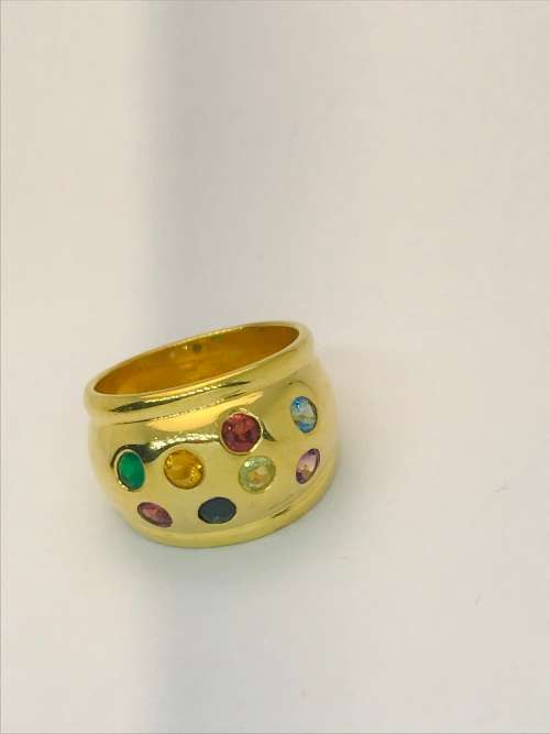 SOLID Gold Sapphire Infinite Ring