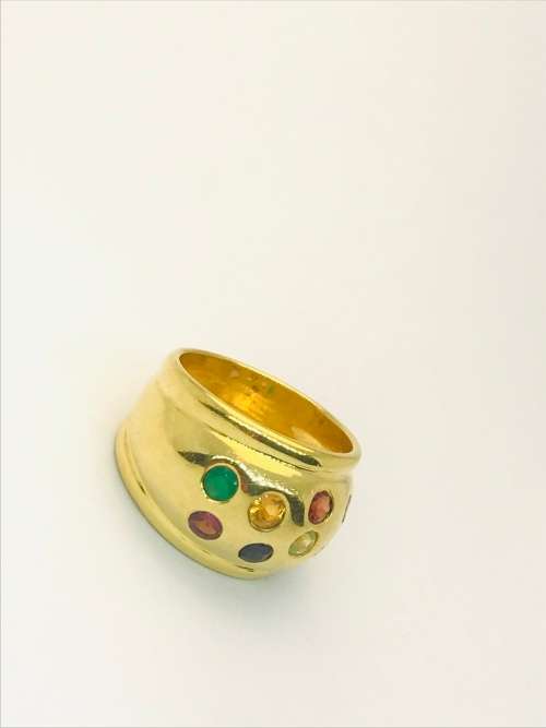 SOLID Gold Sapphire Infinite Ring