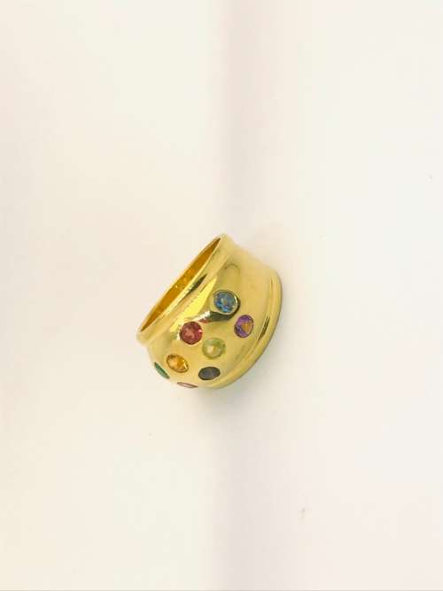 SOLID Gold Sapphire Infinite Ring