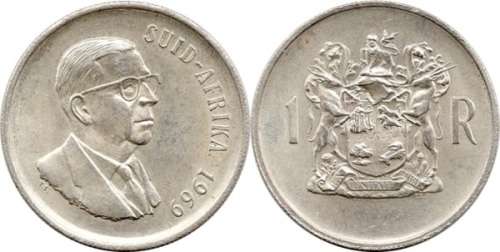 *SOUTH AFRICAN 1969 R1 COINS* (COLLECTORS SILVER)