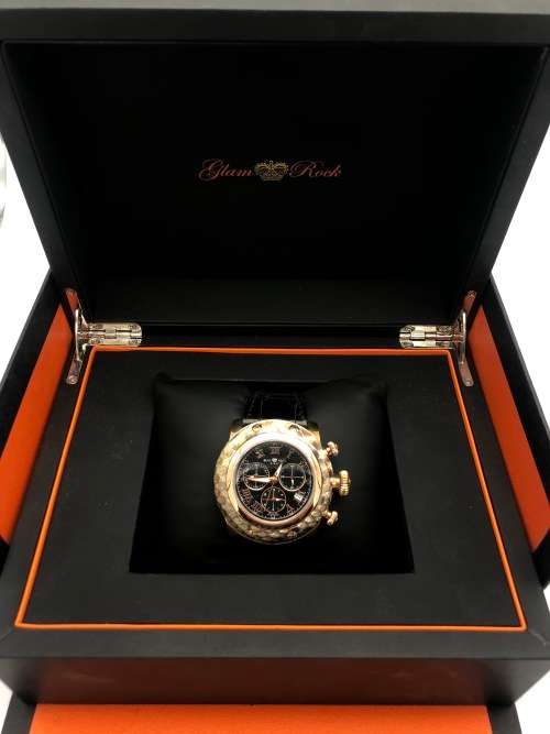 *GLAM ROCK MIAMI CHRONOGRAPH SNAKESKIN* BID  R1 BIDS