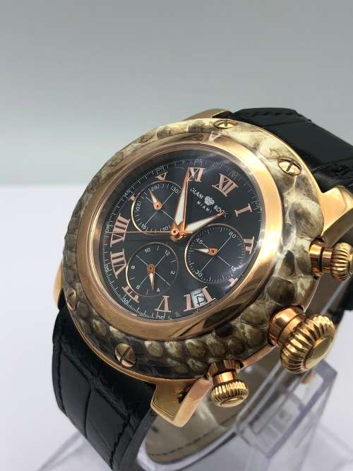 *GLAM ROCK MIAMI CHRONOGRAPH SNAKESKIN* BID  R1 BIDS