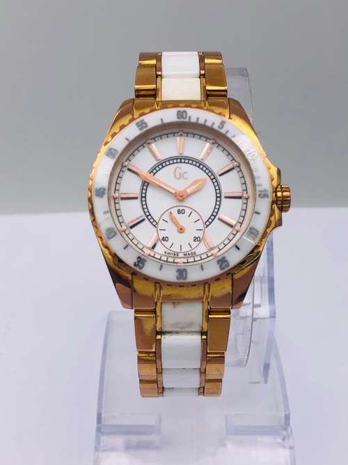 *GUESS COLLECTION ROSE GOLD LADIES WATCH* CERAMIC & STEEL!