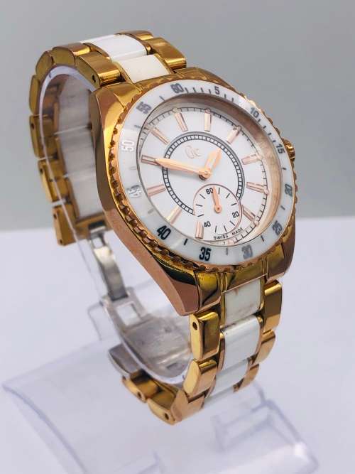 *GUESS COLLECTION ROSE GOLD LADIES WATCH* CERAMIC & STEEL!