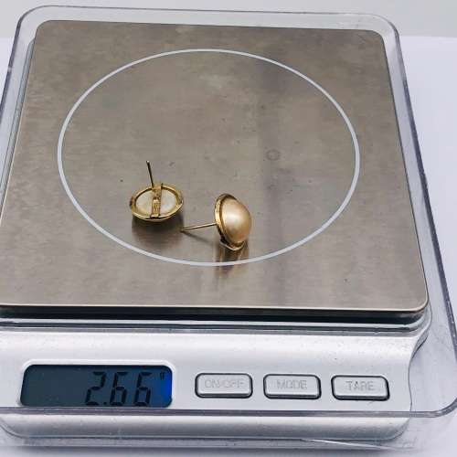 *9CT YELLOW GOLD PEARL EARRINGS* R1 BIDS