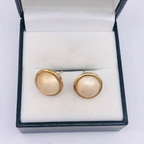 *9CT YELLOW GOLD PEARL EARRINGS* R1 BIDS