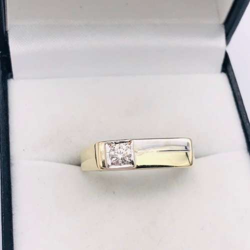*9CT GOLD VS DIAMOND MENS RING* (0.008CT DIAMOND!)