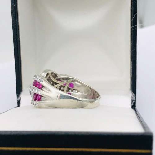 *SILVER ETERNITY CLUSTER CUBIC RING* R1 BIDS