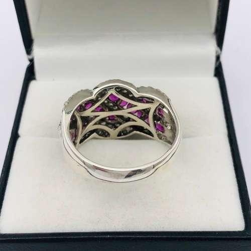 *SILVER ETERNITY CLUSTER CUBIC RING* R1 BIDS