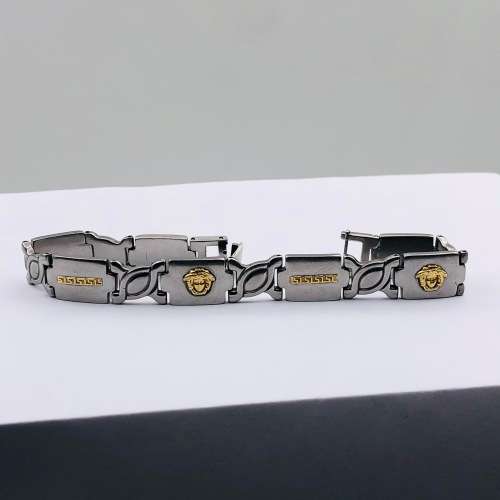 *18CT YELLOW GOLD & STEEL MENS BRACELET* R1 BIDS!