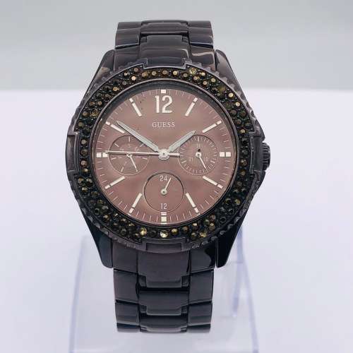 *GUESS BLACK STEEL LADIES CHRONOGRAPH* R1 BIDS!