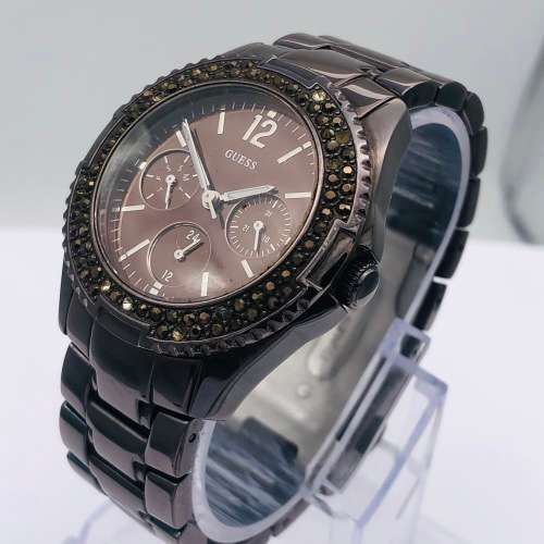 *GUESS BLACK STEEL LADIES CHRONOGRAPH* R1 BIDS!
