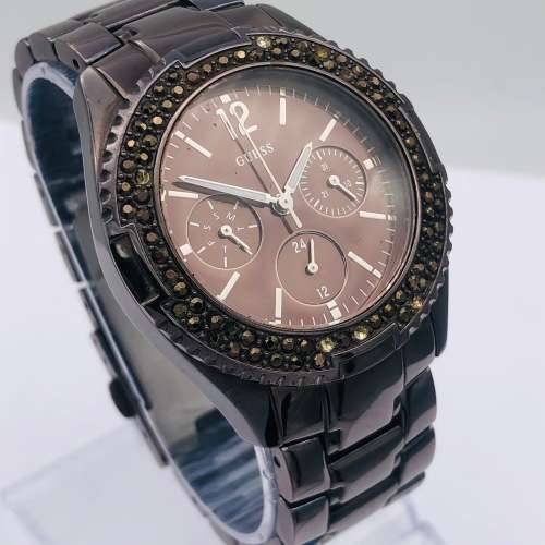 *GUESS BLACK STEEL LADIES CHRONOGRAPH* R1 BIDS!