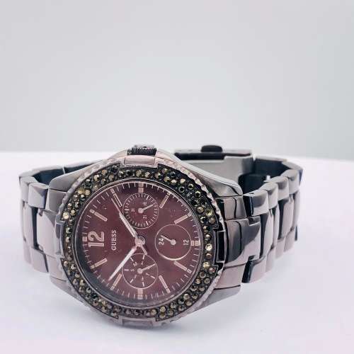 *GUESS BLACK STEEL LADIES CHRONOGRAPH* R1 BIDS!