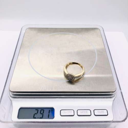 *SOLID GOLD DIAMOND HALO CLUSTER RING* R1 BIDS