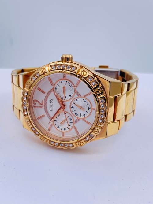 *GUESS LADIES ROSE GOLD  CHRONOGRAPH* R1 BIDS!