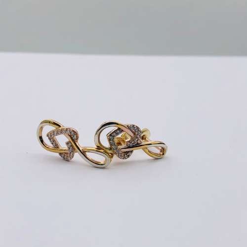 *9CT GOLD DIAMOND HEART LOOP EARRINGS* R1 BIDS