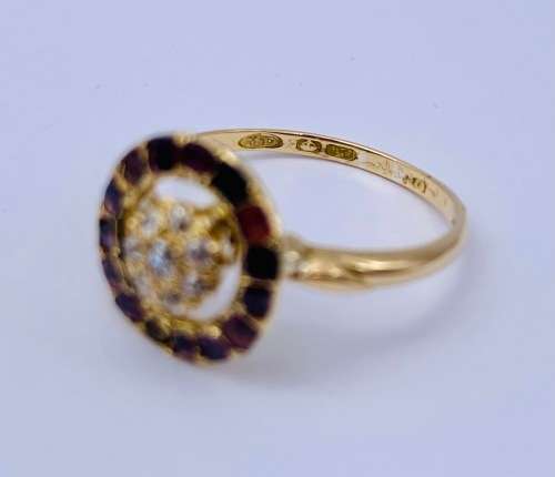 *18CT GOLD RUBY & DIAMOND CYLINDER RING* R1 BIDS