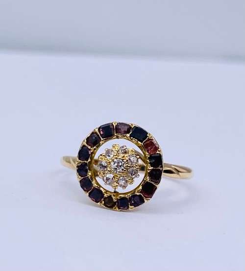 *18CT GOLD RUBY & DIAMOND CYLINDER RING* R1 BIDS